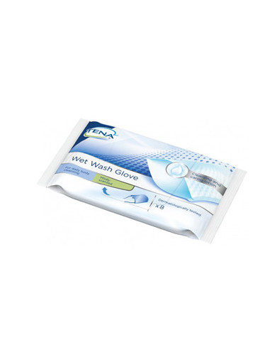 Tena Wet Wash Glove Guanto Detergente Umidificato 8 Pezzi - Essity Italy Spa
