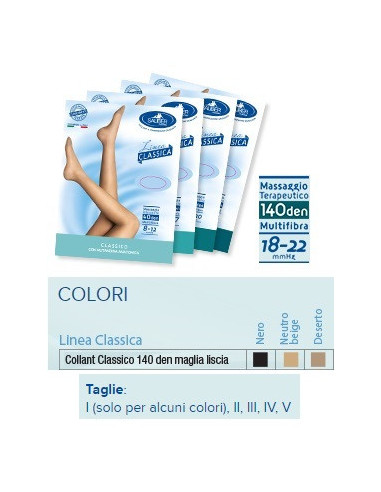 Sauber Collant 140 Denari Maglia Liscia Neutro Beige 4 Lineaclassica - Desa Pharma Srl