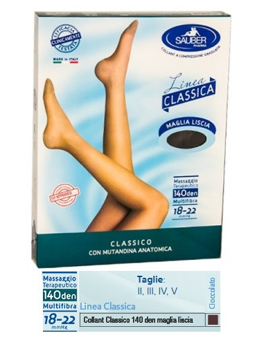 Sauber Classico Collant 140 Denari Maglia Liscia Cioccolato3 - Desa Pharma Srl