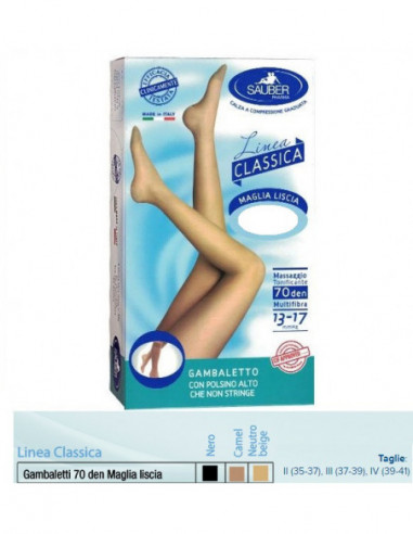 Sauber Gambaletto Maglia Liscia 140 Denari Beige 2 - Desa Pharma Srl