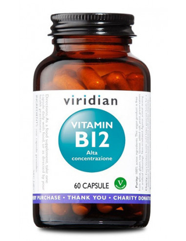 Viridian Vitamin B12 High Potency 60 Capsule Viridian Vitamina B12 Alta Concentrazione - Natur Srl