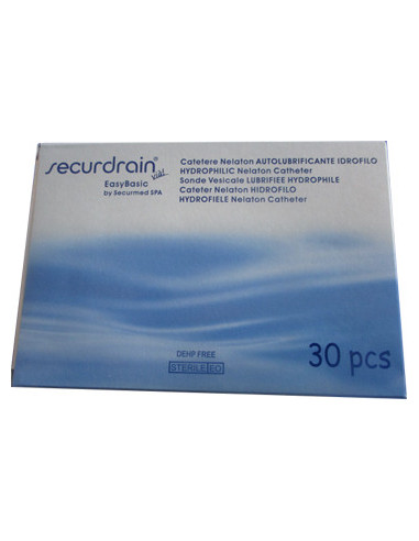 Catetere Securdrain Nelaton Idrofilo Uomo In Pvc 40 Cm 30 Pezzi - Securmed Spa