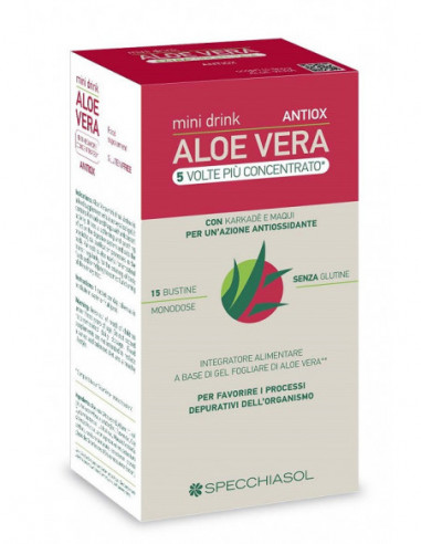 Aloe Vera Antiox Mini Drink 5 Volte Piu' Concentrato 15 Bustine Da 10 Ml - Specchiasol Srl