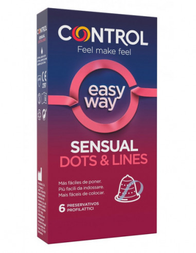 Profilattico Control Sensual Dots&lines Easy Way 6 Pezzi - Artsana Spa