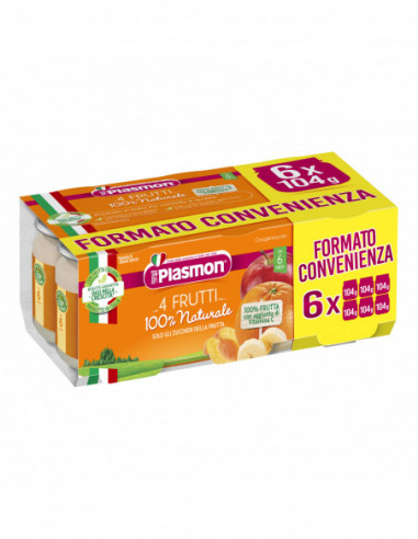 Plasmon Omogeneizzato 4 Frutti 6 X 104 G - Plasmon (heinz Italia Spa)