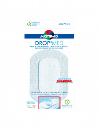 Medicazione Compressa Autoadesiva Dermoattiva Ipoallergenicaaerata Master-aid Drop Med 10,5x15 5 Pezzi - Pietrasanta Pharma Spa