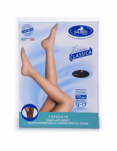 Sauber Collant 70 Denari Maglia Microrete Nero 3 Linea Classica - Desa Pharma Srl