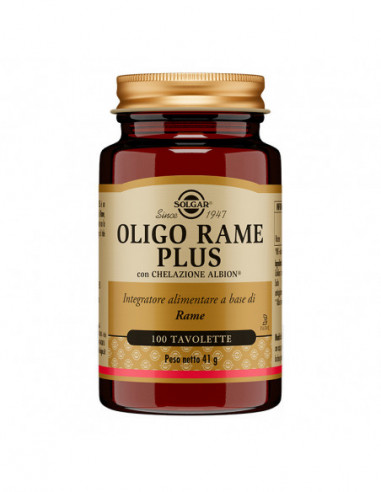Oligo Rame Plus 100 Tavolette - Solgar It. Multinutrient Spa