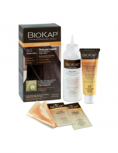 Biokap Nutricolor 5,0 Castano Chiaro Tinta Tubo + Flacone - Bios Line Spa