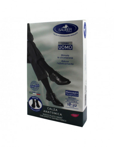 Sauber Calza Uomo Q-skin 140 Den Colore Nero Taglia G - Desa Pharma Srl