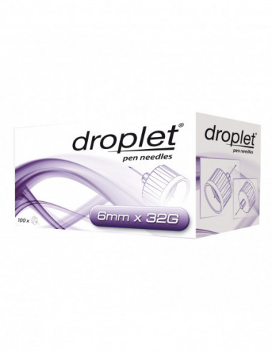 Ago Per Penna Da Insulina Droplet 32 Gauge 6 Mm 100 Pezzi - Difar Distribuzione Srl