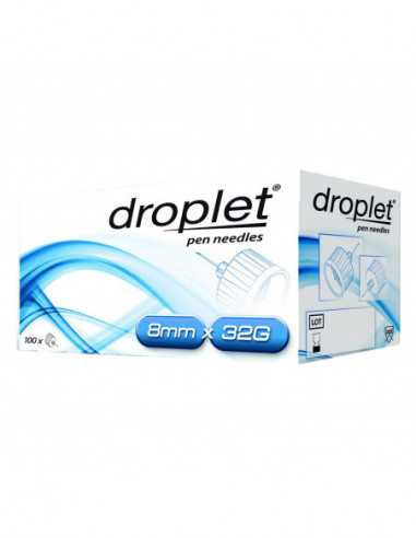 Ago Per Penna Da Insulina Droplet 32 Gauge 8 Mm 100 Pezzi - Difar Distribuzione Srl