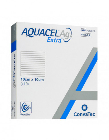 Aquacel Ag Extra Medicazione Con Ioni Argento 10x10 Cm 10 Pezzi - Convatec Italia Srl