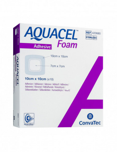 Medicazione Hydrofiber Sterile Adesiva In Schiuma Assorbente10x10 10 Pezzi - Convatec Italia Srl