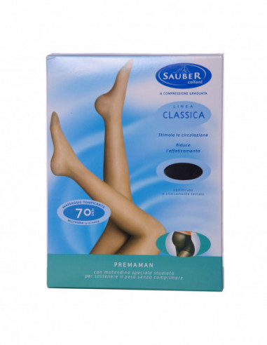 Sauber Collant 70 Denari Premaman Maglia Microrete Nero 3 Linea Classica - Desa Pharma Srl