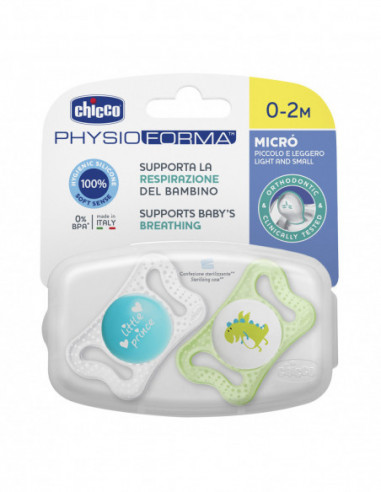 Chicco Succhietto Micro Boy 0-2 Mesi 2 Pezzi - Chicco (artsana Spa)