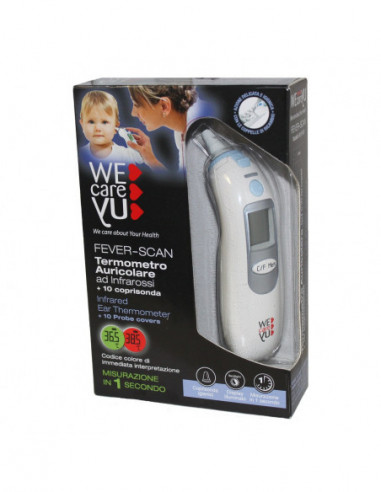 Termometro Auricolare Wecareyu Fever-scan Ad Infrarossi Con10 Coprisonda - Uragme Srl