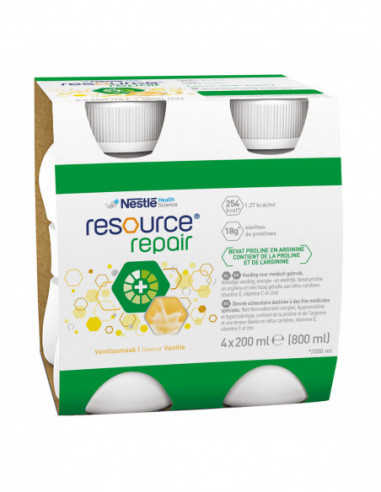 Resource Repair Vaniglia 4 Bottiglie 200 Ml - Nestle It.spa(healthcare Nu.)