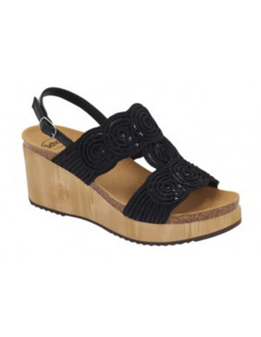 Calzatura Sabaudia Sandal Raffia+sequins Woman Black Tecnologia Bioprint Materiale Raffia + Paillettes Fodera Tomaia Similpelle