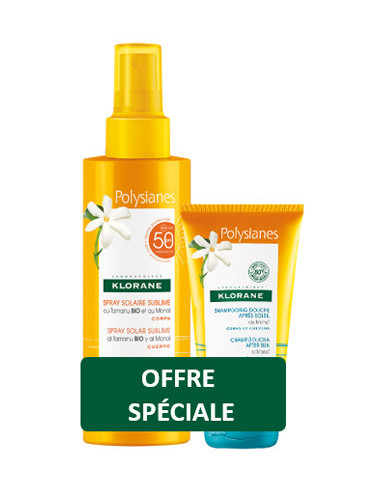 Klorane Kit Polysianes Spray Solare Tamanu Monoi Spf50 200 Ml + Shampoo Doccia Monoi 75 Ml - Klorane (pierre Fabre It. Spa)