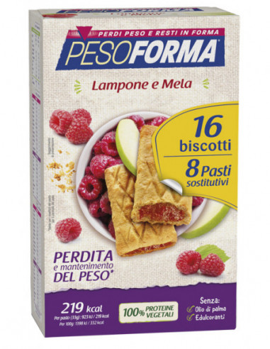 Pesoforma Biscotti Lampone E Mela 16 Biscotti X 33g 8 Pastisostitutivi - Nutrition & Sante Italia Spa