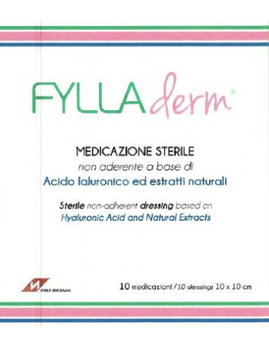 Medicazione Non Aderente Fylladerm A Base Di Acido Ialuronico 10 X 10 Cm 10 Buste - Svas Biosana Spa