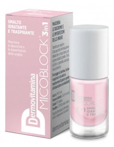 Dermovitamina Micoblock 3 In 1 Smalto Idratante E Traspirante Rosa Chiaro 5 Ml - Pasquali Srl