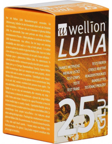 Wellion Luna 25 Strips Strisce Per Misurazione Glicemia - Med Trust Italia Srl
