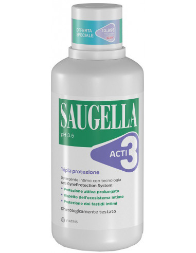Saugella Acti3 Detergente Intimo 500 Ml Taglio Prezzo - Meda Pharma Spa