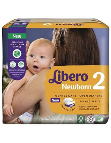 Libero Newborn Pannolino Per Bambino Taglia 2 3-6 34 Pezzi - Essity Italy Spa
