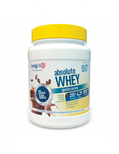 Longlife Absolute Whey Cacao 500 G - Phoenix Srl - Longlife