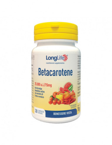 Longlife Betacarotene 25000 Ui 30 Compresse - Phoenix Srl - Longlife