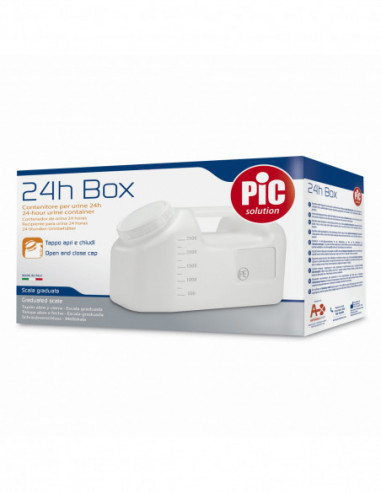 Contenitore A Tanica Per La Raccolta Delle Urine 24 Ore,in Polietilene Trasparente+tappo A Vite Con Scala Graduata Da 500 A 2500 - Pikdare Spa