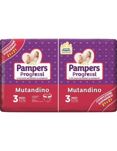 PAMPERS PROGRESSI MUTANDINO 3 MIDI...