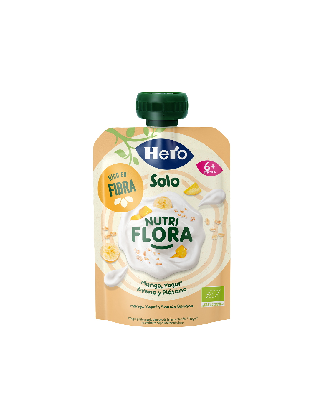 Merende e sanck neonati Hero baby solo pouch nutriflora yogurt mango