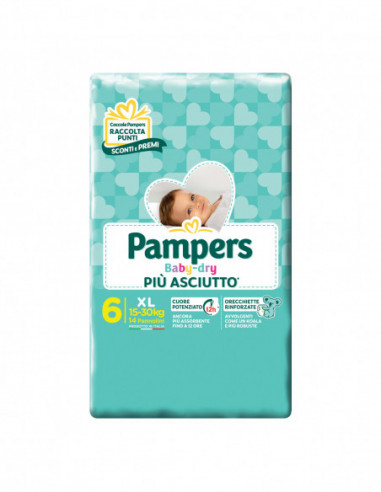 PAMPERS BABY DRY DWCT XL 14 PEZZI