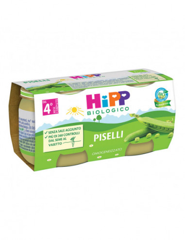 Hipp Bio Omogeneizzato Piselli 2x80 G