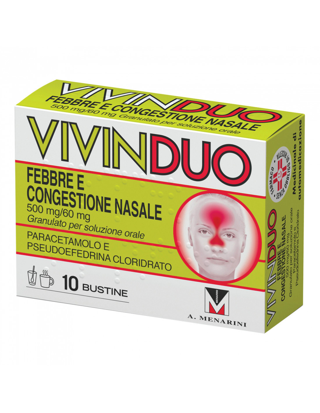 RIMEDIO PER FEBBRE E RAFFREDDORE VIVINDUO FEBBRE E CONGESTIONE NASALE ORALE 10 BUSTINE 500 MG+ RIMEDIO PER FEBBRE E RAFFREDDORE VIVINDUO FEBBRE E CONGESTIONE NASALE ORALE 10 BUSTINE 500 MG+