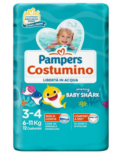 Pannolini Pampers costumino baby shark cp s3-4 12 pezzi Granfarma