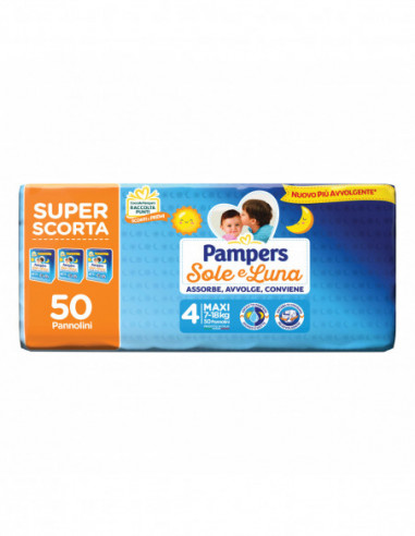 Pampers Sole Luna Trio Maxi 50 Pezzi