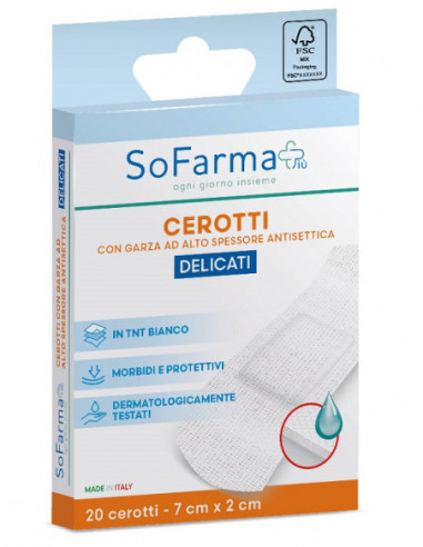 Cerotto Delicato 7x2 Cm 20 Pezzi...