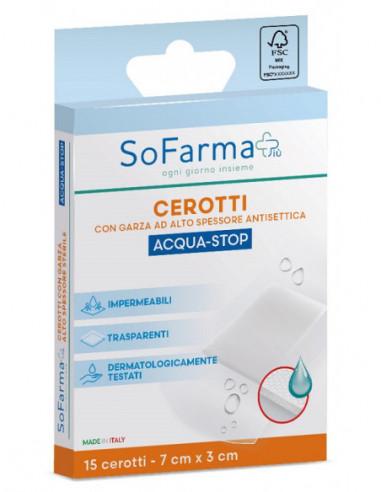 Cerotto Acquastop 7x3 Cm 15 Pezzi...