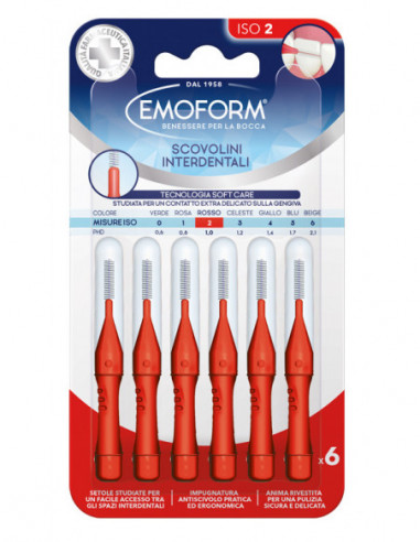 Emoform Scovolino Iso 2 Rosso 6 Pezzi