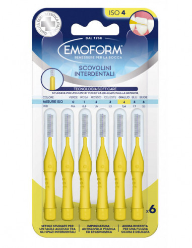 Emoform Scovolino Iso 4 Giallo 6 Pezzi