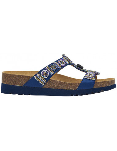 New Bogota' Wedge Satin+beads W Navy...