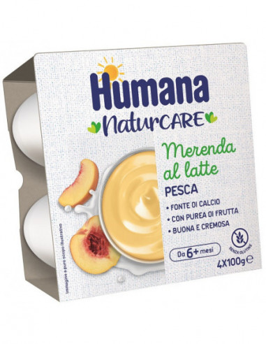Humana Merenda Pesca 4 Pezzi Da 100 G