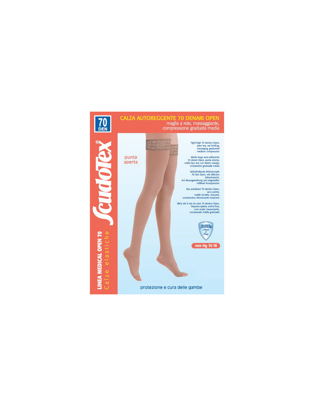 Collant Scudotex autoreggente 70 open pizzo nature Granfarma