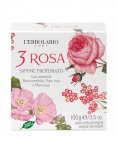 3 Rosa Sapone Profumato 100 G