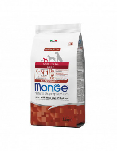 MONGE MINI ADULT AGNELLO RISO &...