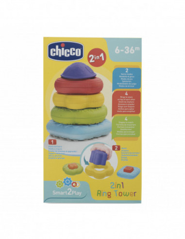 Chicco Gioco 2 In 1 Torre Degli Anelli